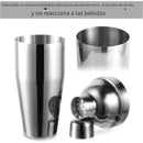 Juego de coctelera de acero inoxidable de 24 oz con jigger y cuchara mezcladora - Kit de barman profesional con colador incorporado para Martini, Margarita y mezcla de bebidas