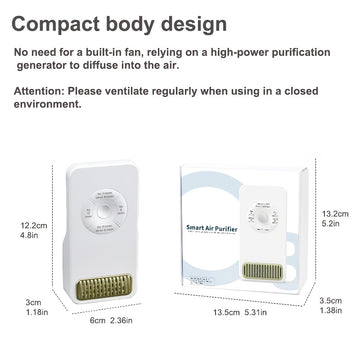 Purificador de Aire Inteligente Compacto con Indicador de Aire Limpio - Alimentado por USB, Eficiente y Seguro, Operación Multimodo para Hogar, Cocina, Baño, Áreas de Mascotas - Ideal para Cajas de Arena de Gatos y Casas de Perros