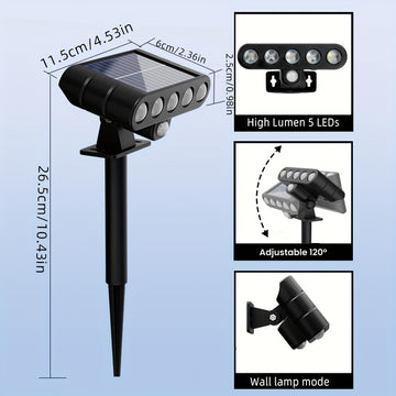 4 luces solares para árboles, luces de sendero con sensor de movimiento LED, 3 modos de iluminación exterior para jardines, patios, balcones, césped y luces de acera - Opción cálida/blanca