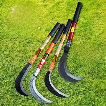 Machete de acero de manganeso - Cortadora de hierba de mango corto multifuncional y hoz, tijeras de jardín robustas para el control eficiente de malezas, herramienta portátil duradera para uso agrícola y al aire libre, equipo de control de malezas | Mang