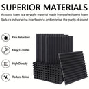 24 Paneles de Espuma Acústica, Azulejos de Cuña Absorbentes de Sonido de Alta Densidad para Reducción de Ruido y Tratamiento de Eco, Espuma Retardante de Llama para Estudios de Grabación, Cines en Casa, Oficinas y Salas de Juegos