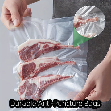 Rulos de sellador de vacío Agashe, bolsas comerciales de un solo uso con relieve para la preservación de alimentos, sous vide y preparación de comidas – Compatibles con todas las máquinas de sellado de vacío, material PE+PA multiusos libre de BPA, durade