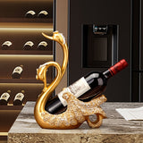 Adorno Creativo de Estante para Vino con Forma de Cisne Europeo, Almacenamiento de Lujo para Bar de Alta Gama, Soporte Decorativo para Botellas de Vino en la Mesa del Comedor