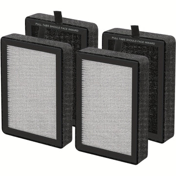 2 Pieza Set Ajuste Para LEVOIT LV-H128 Filtro De Purificador De Aire De Reemplazo, 3-en-1 Pre-Filtro, Captura Polvo Humo Polen, Filtro De Carbón Activado, Sistema De Filtración De 3 Etapas, LV-H128-RF Ajuste Para PUURVSAS (HM669A) / ROVACS (RV60)