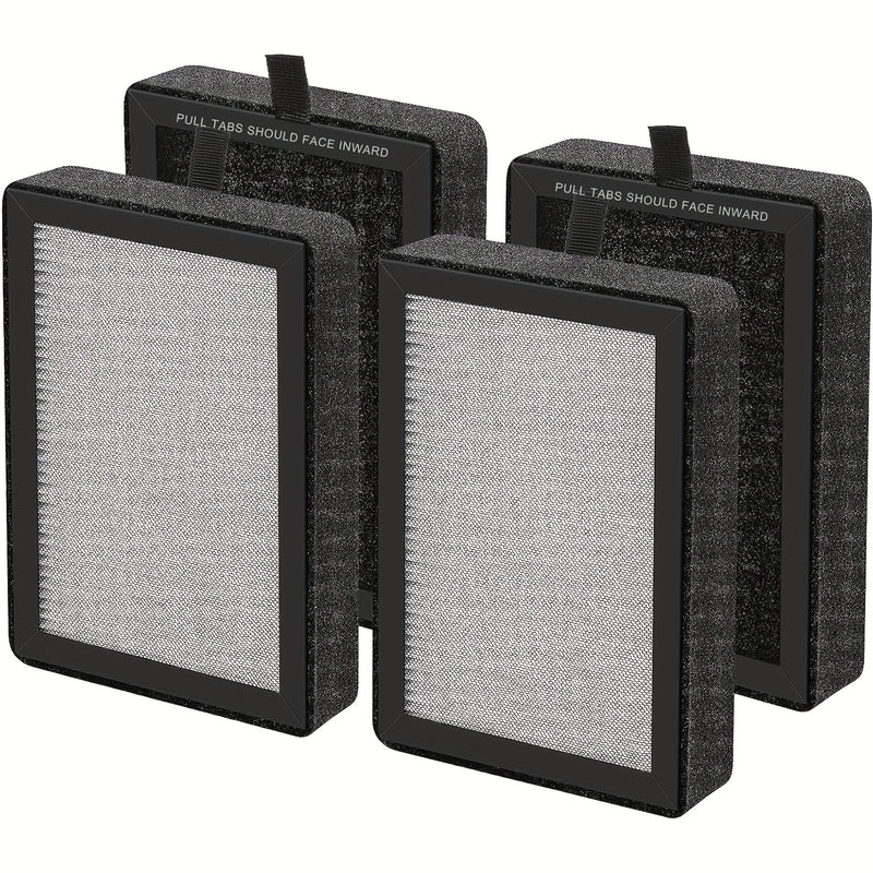 2 Pieza Set Ajuste Para LEVOIT LV-H128 Filtro De Purificador De Aire De Reemplazo, 3-en-1 Pre-Filtro, Captura Polvo Humo Polen, Filtro De Carbón Activado, Sistema De Filtración De 3 Etapas, LV-H128-RF Ajuste Para PUURVSAS (HM669A) / ROVACS (RV60)