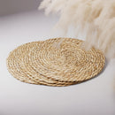 4 piezas de cojines de mesa de alta calidad, tejidos naturalmente, estilo rústico de granja, cojines aislados, cojines boho, cojines de rafia tejidos para sala de comedor y decoración del hogar, estilo boho rústico, perfectos para bodas y eventos.