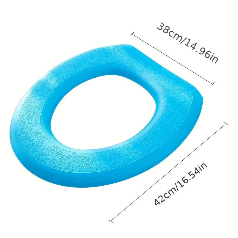 Cubierta de Asiento de Inodoro Suave y Lavable - Impermeable, Alfombrilla de Baño en Forma de O en Morado, Verde, Azul, Rosa, Inodoro, 1pc, Decoración de Regalo de Navidad/Halloween