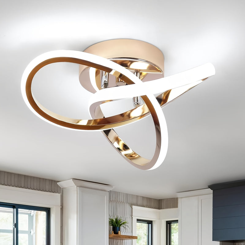 1pc, Lujo de Aluminio Led Luz de Techo, 3 Brillo Ajustable, Perfecto para Restaurante, Hotel, Centro Comercial, Oficina, Cafetería, Gimnasios, Moderno LED Luz de Techo, Led Escalera Luz de Techo Accesorios, Diseño Curvo Luces de Techo para Pasillo Baño C