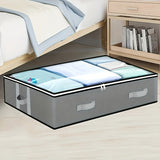 1 caja de almacenamiento plegable grande con asas y ventana visible - Organizador multiusos para ropa, libros, juguetes, mantas y ropa de cama - Diseño que ahorra espacio para debajo de la cama, armario, vestidor, dormitorio, residencia - Ideal para la o