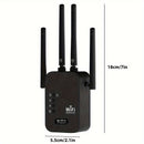 Amplificador de señal WiFi negro de 12000 metros - Extensor de red inalámbrica de 2,4 GHz, receptor, enchufe de EE. UU., banda única, 100V-240V, router de venta al por mayor para hogar y oficina