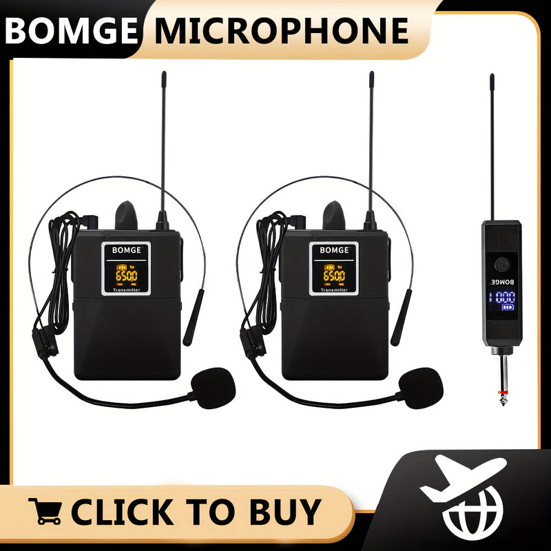 Sistema de micrófono inalámbrico profesional con auriculares portátiles, con transmisor y receptor, ideal para karaoke, reuniones, enseñanza, grabación, iglesia, mezclador de audio y interfaz.