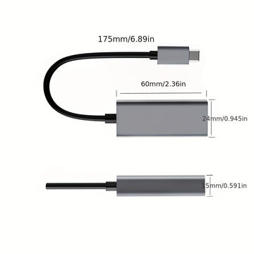 Adaptador USB-C a Ethernet, conversor USB-C a RJ45 LAN, cable de red Gigabit Cat para Mac, MacBook Pro/Air, iPad 10th, Dell XPS, Chromebook, Surface, Galaxy Tab