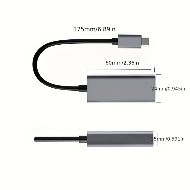 Adaptador USB-C a Ethernet, conversor USB-C a RJ45 LAN, cable de red Gigabit Cat para Mac, MacBook Pro/Air, iPad 10th, Dell XPS, Chromebook, Surface, Galaxy Tab