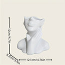 1pc | Moderno Abstracto | Jarrón Humanizado, Estatua de Resina con Diseño de Cuello Táctil, Contenedor de Mesa Decorativo para Plantas Frescas e Hidropónicas