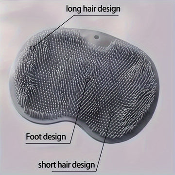 1 pieza, alfombrilla de ducha para espalda y pies, sin electricidad, gris, sin fragancia, exfoliante y masajeador completo para el cuerpo, mejora la circulación sanguínea, adecuada para la cara, la espalda y los pies, diseño duradero de silicona.