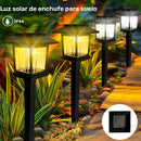 Luces Solares de Tierra con LED 2 piezas | Iluminación Exterior de Alta Calidad para Caminos | Alimentadas por Energía Solar con Aro de Plástico Desmontable | Acabado Duradero | Ideales para Jardín, Patio, Pasarela y Entrada | Iluminación Paisajística Ef