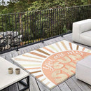 Estera de exterior geométrica de terciopelo ultra suave de Star Deer - Antideslizante, lavable en máquina, ligera, alfombrilla de poliéster para patio, camping y decoración del hogar, diseño de crema y beige, duradera y elegante, alfombrilla de patio dec