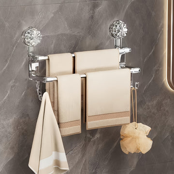 1pc, Toallero de pared doble con ganchos para toallas, toallas de baño, bufandas, pantuflas, decoración de hoteles, decoración de habitaciones, accesorios de baño