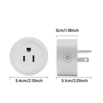 WGHUIS Enchufe Inteligente, Toma WiFi para Hogar Compatible con Alexa y Google Home, Control Remoto y Función de Temporizador, Solo 2.4GHz, App Cozylife
