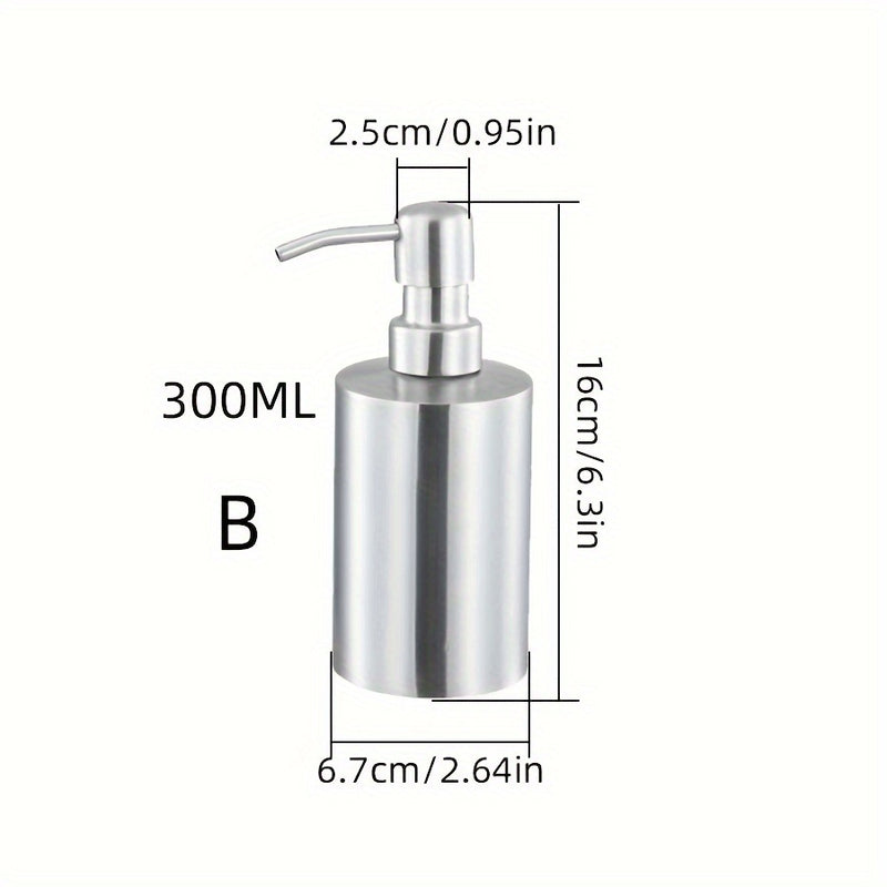 Botella de dispensador vacía de acero inoxidable, botella de dispensador recargable con bomba para loción, gel de ducha, champú y acondicionador, accesorios de baño de hotel