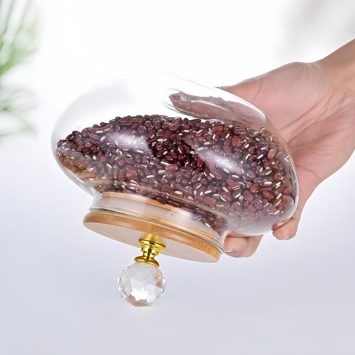 2 piezas, Jarrón de vidrio con diamantes, Jarrón sellado de vidrio, Jarrón de almacenamiento, Jarrón de almacenamiento, Jarrón de té, Envoltura de tela de perlas anticaídas, Adecuado para decoración del hogar