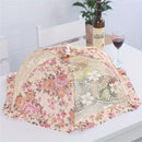 Cubierta de comida plegable con diseño floral, gran capacidad, redonda y rectangular, tejido no alimenticio con detalle de hilo metálico, perfecto para comer al aire libre y pícnic, mantel de pícnic | Decoración de mesa elegante | Detalle de hilo metálic