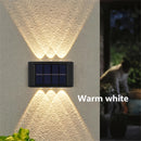 2 unidades de luces solares para paredes, iluminación para patio al aire libre para jardín, villa, paisaje, luces para paredes, cero factura de electricidad, diseño inalámbrico para paredes exteriores.