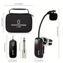 Micrófono inalámbrico UHF JYX para saxofón - Diseño de cuello de ganso con carga USB, conector de 6,35 mm, rango de transmisión de 160 pies, compatible con saxofón, trompeta, clarinete, violonchelo, trombón, cuerno francés, tuba - Incluye estuche de alma