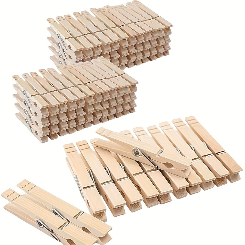 40/10pcs Pinzas de madera resistentes a la herrumbre, ganchos de madera pesados para colgar ropa, manualidades y exhibición de fotos, pinzas de ropa