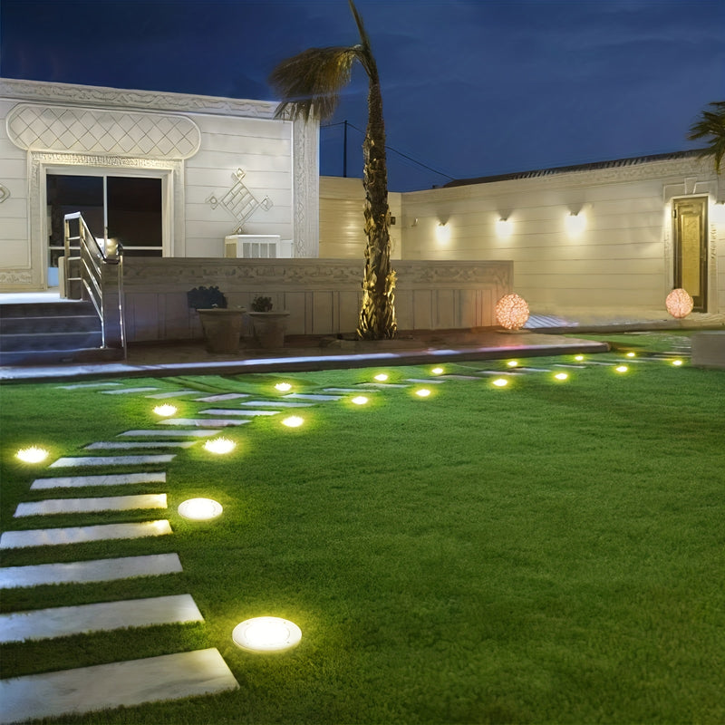 4/8/16 piezas de luces solares para tumbas con 16 LED, luces solares para jardín, camino, césped, entrada o pasillo