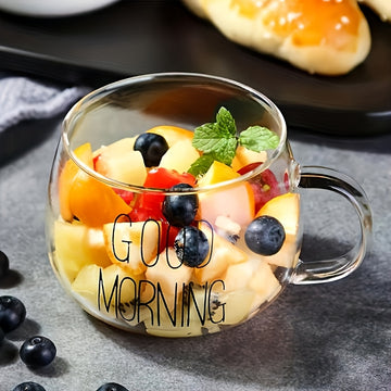 Taza de vidrio versátil - Resistente al calor, apta para microondas, ideal para café, jugo y leche - Regalo perfecto para familia y amigos