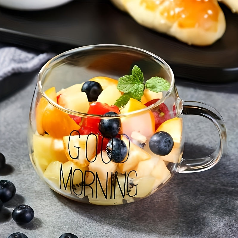 Taza de vidrio versátil - Resistente al calor, apta para microondas, ideal para café, jugo y leche - Regalo perfecto para familia y amigos