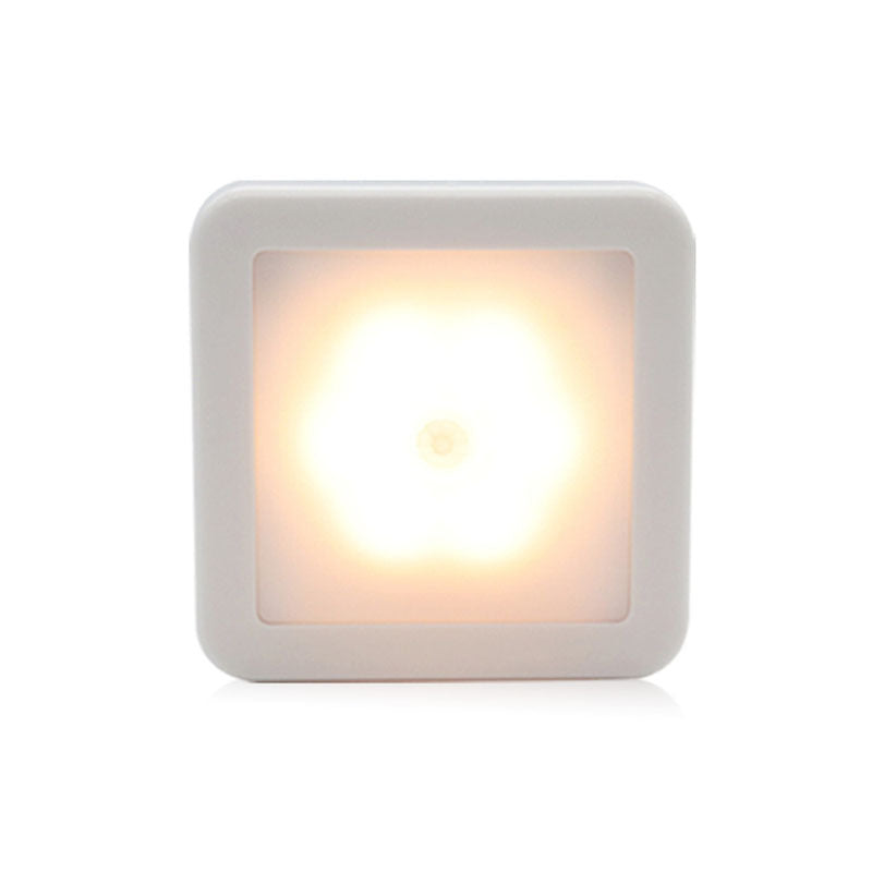 Lámpara nocturna moderna a cuadros AliXLED con sensor de movimiento, luz cálida/blanca, acabado pulido independiente, temática espacial para decoración de dormitorio y pasillo, control remoto, no requiere baterías, luces LED para sala de estar