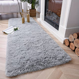 Alfombra de área moderna de Shaggy 1pc - Suave Alfombra de Peluche Acogedora Decorativa para Sala de Estar, Dormitorio, Estudio, Salón, Poliéster, Solo Limpieza en Seco