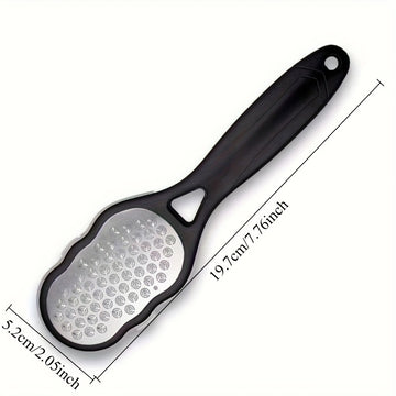 2 Piezas de Exfoliador Manual de Acero Inoxidable para Pies y Manos - Herramienta Ergonómica con Superficie de Doble Textura, Mangos Blancos y Negros, Sin Batería Necesaria para Eliminación de Piel Muerta, Diseño Elegante, Exfoliador de Alta Calidad, Exf