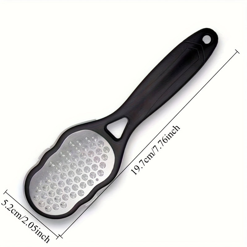 2 Piezas de Exfoliador Manual de Acero Inoxidable para Pies y Manos - Herramienta Ergonómica con Superficie de Doble Textura, Mangos Blancos y Negros, Sin Batería Necesaria para Eliminación de Piel Muerta, Diseño Elegante, Exfoliador de Alta Calidad, Exf