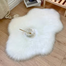 1pc Alfombra de Pelo Largo de Imitación de Piel, Alfombra Decorativa para Sala de Estar Interior, Alfombra de Felpa Larga Blanca Pura Esponjosa para Dormitorio, Alfombra de Suelo para Cama, Lavable a Máquina, Diseño de Nubes Grandes