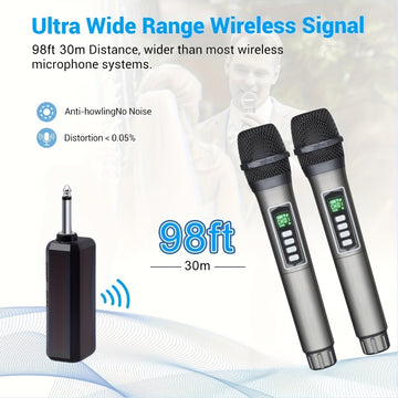 Microfono sin varillas Portátil con Carga USB-C, 4 Efectos de Voz (Control de Volumen, Eco/Reverberación en Tiempo Real), Botón Silencio Integrado - para Karaoke, Actuaciones En Vivo, Podcasts, Reuniones, Hogar/Aire Libre - Compatible con Smartphones, Ta