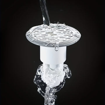 Válvula de drenaje para ducha y bañera, diseño en rejilla, plástico blanco, antiolores, impermeable, fácil de limpiar, ajuste seguro, a prueba de insectos | Accesorio elegante para baño | Material fácil de limpiar