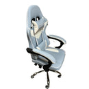 1pc Ergohug Silla de Juegos de Computadora de respaldo alto, tapicería de cuero, reclinable manual con manija, estructura de metal, construcción de madera dura y tablero artificial, relleno, limpieza en seco, para uso en hogar y oficina