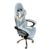 1pc Ergohug Silla de Juegos de Computadora de respaldo alto, tapicería de cuero, reclinable manual con manija, estructura de metal, construcción de madera dura y tablero artificial, relleno, limpieza en seco, para uso en hogar y oficina