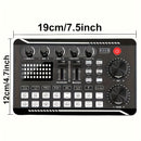 La tarjeta de sonido en vivo profesional F998 cuenta con un cambiador de voz y efectos de mezcla de DJ. Es recargable por USB y puede producir más de cuatro modificaciones únicas de sonido. Con un conector de 3,5 mm, es ideal para grabaciones de computad