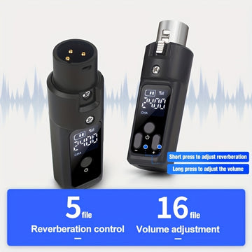 Sistema de micrófono inalámbrico UHF 2.4GHz NXG con adaptador XLR para micrófonos dinámicos, mezcladores de audio y sistemas de sonido.