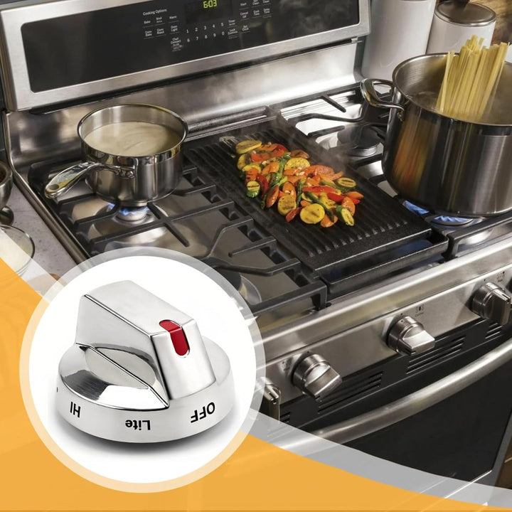 5 Pomos de Repuesto para Cocina de Gas, Acero Inoxidable, Eje en D, Piezas de Recambio para for Samsung DG64-00473B y DG64-00473A, Compatibles con NX58F5700WS, NX58H5600SS, NX58J7750SS