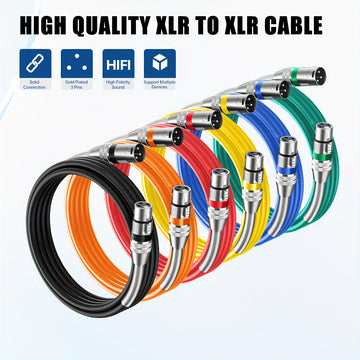 Cable de Micrófono XLR I-ZCLive de 3.05 metros - Aleación de Zinc Duradera con Cierres a Presión, Con Resorte para Conexión Segura, Ideal para Micrófonos, Preamplificadores y Sistemas de Altavoces