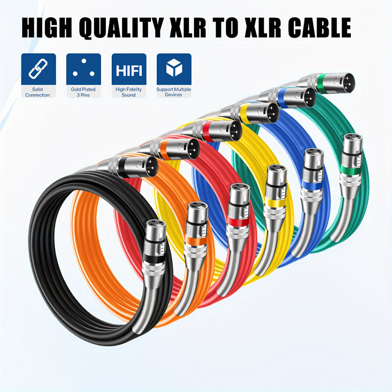 Cable de Micrófono XLR I-ZCLive de 3.05 metros - Aleación de Zinc Duradera con Cierres a Presión, Con Resorte para Conexión Segura, Ideal para Micrófonos, Preamplificadores y Sistemas de Altavoces