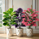 3 Hermosas Plantas Artificiales, Juego de 3 Piezas - Macetas Realistas de Plástico para Decoración de Selva Tropical, Ideal para Hogar, Jardín, Bodas, Terraza Exterior y Primavera/Verano, Uso en Interiores/Exteriores o Diversos Ambientes
