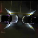 2 piezas de proyectores inalámbricos para puertas | Diseño Alas de Ángel en estilo fibra de carbono, bombillas para paneles de puerta con batería (baterías no incluidas) | Iluminación creativa para coche, regalo ideal para Pascua y Navidad | Accesorio el