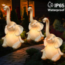 Luz solar para estatua de elefante al aire libre, juego de 3 piezas, luz solar para patio mejorada, decorativa y resistente al agua, para jardín, césped, elefante, decoración de verano, regalo del Día de la Madre.