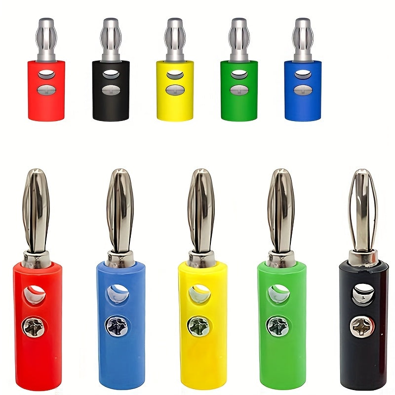 5 unidades Fijadas con Tornillos Soldadura Libre Conector de Cable de Altavoz de Plátano con Baño de Oro de 4mm Plátano de Altavoz de Linterna Fijado con Tornillos de Sujeción
